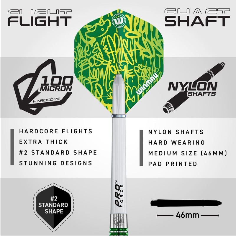 WINMAU Darts Advance 500 Series Green 20g Barrel / 22g