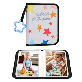 Baby's My First Photo Album for Baby Holds 21 4x6 Photos, Baby Photo Album Soft Cloth Family Book, My First Family Album for 4x6 Baby Shower Kids Toddlers Family Pictures, Toddler Photo Album (Black)