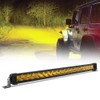 22" Yellow Led Light Bar, Single Row Flood Spot Combo
