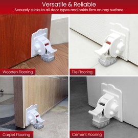 Cal No-Drill, Door Stoppers – Minimalist, Heavy-Duty Door Stoppers for Bottom of Door with Anti-Slip Base for All Floor Types, Durable Compact Design for Home and Commercial Use