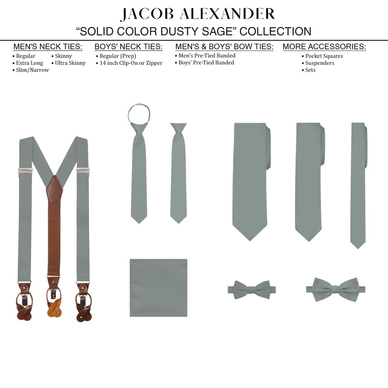 Jacob Alexander Men's Solid Color 2.75 inch Width Slim Neck