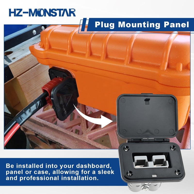 HZ-MONSTAR 175A Plug Mounting Panel with Dust Cover, 2Pcs Plug