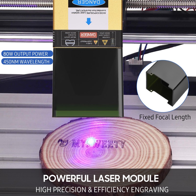 450nm 10W Laser Module Fixed Focal Length Laser Engraving Head