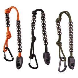 Forest Fundamentals Pace Count Beads|Military,Army,Ranger Beads|Distance & Pacecounting Navigation Beads|Hiking Beads for Land Navigation|550 'Survival Cord',Carabiner Clip,Emergency Whistles(Orange)