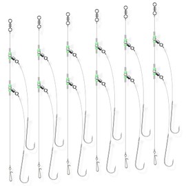 Dr.Fish 6PCS Sea Fishing Rigs Beach Casting, Flapper Rigs Hooks Size 2/0 Clipped, Hand-Tie Shore Fishing 2 Hooks Ready for Use