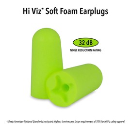 Mack's Hi Viz Soft Foam Shooting Earplugs, 50 Pair - Most Visible Color, Easy Compliance Checks, 32dB High NRR - Comfortable, Safe Ear Plugs for Hunting, Tactical, Target Shooting