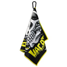 RokFit Multi-Use Bold Graphic Gym, Golf, and Utility Towel With Carabiner Clip (Mental Vacation)