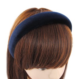 axy HRK10B Padded Velvet Headband Women's Wide Headband Hair Accessories Hair Band Hair Band (Blue)