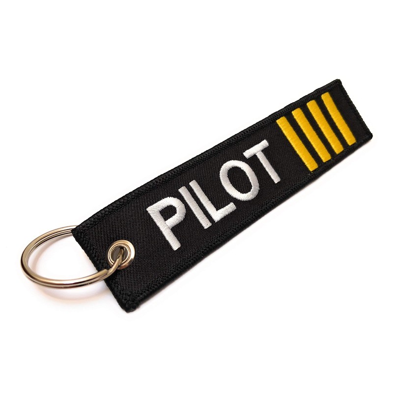 Pilot Keychain | Luggage Tag | 4 Gold Stripes |