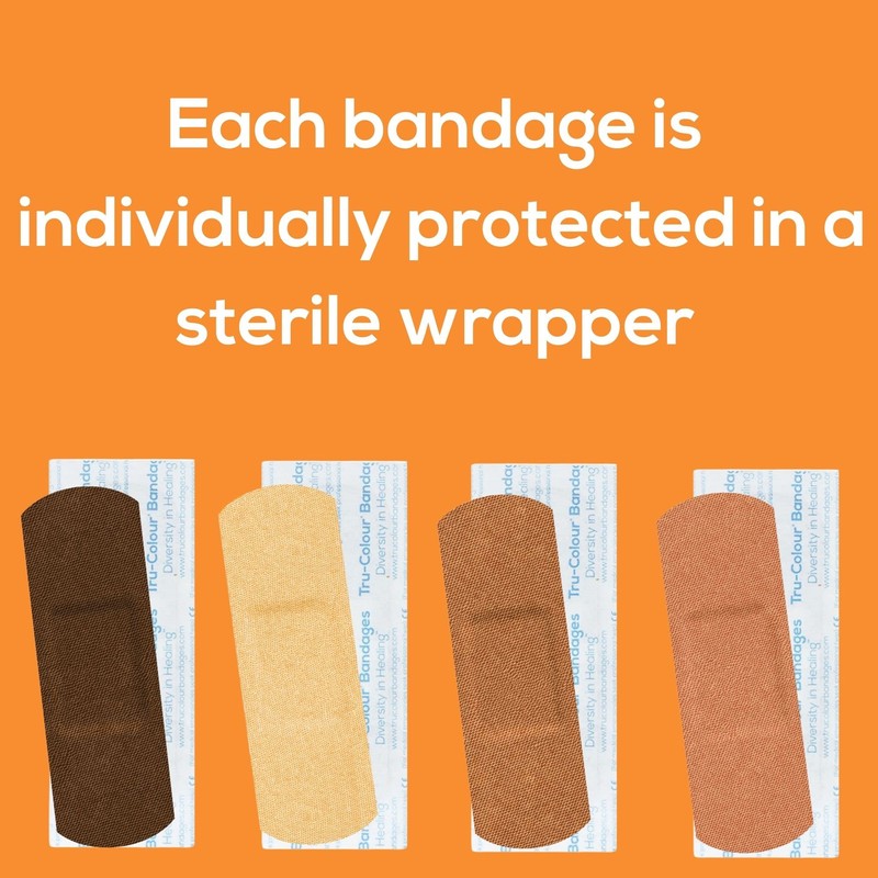 Tru-Colour Skin Tone Shade Fabric Bandages (100 Count) – Flexible,