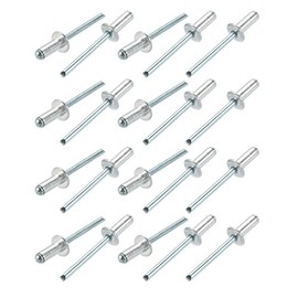 sourcing map Aluminum/Steel Open End Blind Rivets 6 mm x 14 mm Pack of 20