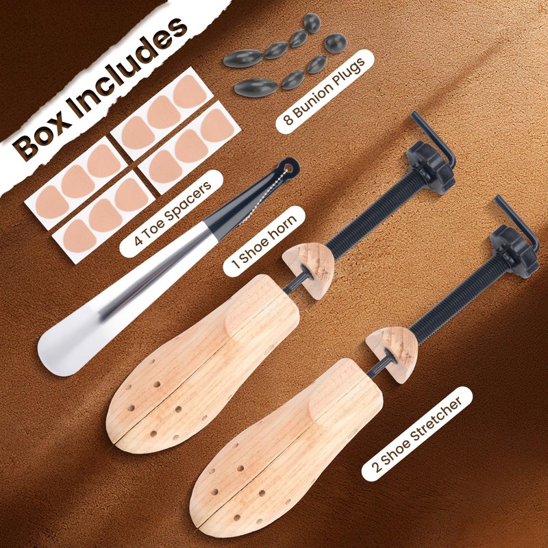 LuckySlycyc 4-Way Adjustable Shoe Stretcher for Wide Feet & Bunions