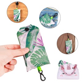 Auidy_6TXD 4 Pack Reusable Shopping Bag, Foldable Grocery Bags Washable Shopping Tote Bags Foldable in a Pouch Eco Tote Polyester Shopping Bag for Daily Shopping Loading, 4 colors (random color)