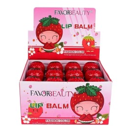 Caja De 24 Bálsamos Para Labios Hidratante Forma De Fresa