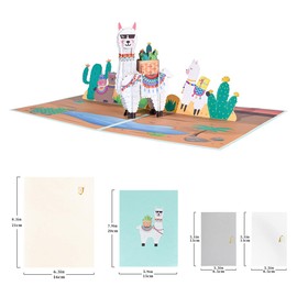 GREETING ART 3D Alpaca Birthday Card, Llama Pop Up Birthday Card, Funny Birthday Card, Birthday Card for Kids Women, Anniversary Card, Thank You Card,Fathers Day Card for Husband Men