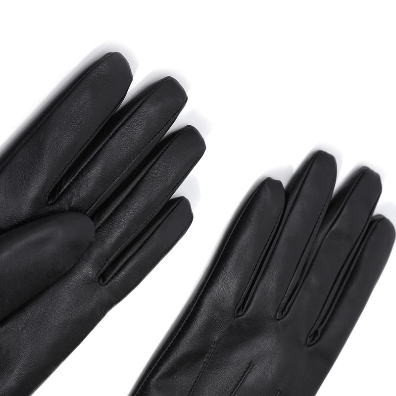 Harssidanzar Womens Leather Gloves Winter Warm Cashmere Lining Touchscreen Texting