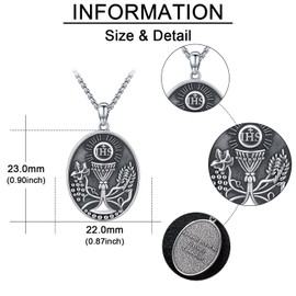 Odinstone 925 Sterling Silver First Holy Communion Necklace Pendant for Men Women Catholic Jewelry Gifts - Walking Through Holy Week