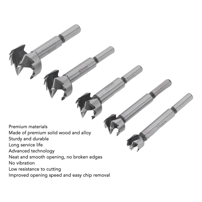 5pcs Forstner Bit Set Professional Multitooth Flat Wing Drill Bits