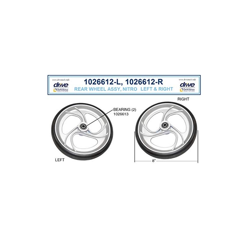 Left & Right Rear Wheels with Bearings ONLY for Drive