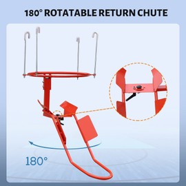 ProSlam Basketball Return Attachment, Heavy Duty Durable Steel Return System for Basketball - 180 Degree Rotatable Chute Shot Returner for 18" Rim Indoor and Outdoor【Product Patents】