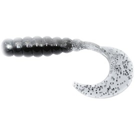Big Bite Baits FG212 Fat Grub, Black and Silver Glitter Finish