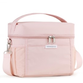 HOMESPON Insulated Lunch Bag for Women Men Adults Waterproof Cool Bag Lunch Box Tote for Picnic Work Beach Camping and Travel（Medium，Pink