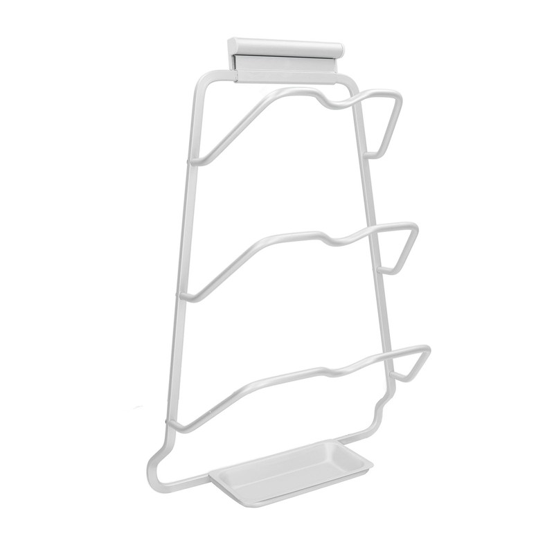 Pot Lid Organizer 30kg Load 3 Lid Capacity S Shaped