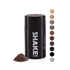 SHAKE OVER Vegan Hair for Thickening Hair with Zinc Enriched Fibres, High Quality Pouring Hair, Made in Europe (12 g, Light Brown)