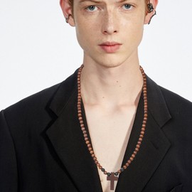 LIFKOME Cross Necklace for Men Vintage Beaded Design Fashion Accessory Comfortable Lightweight Wear Versatile for Various Occasions