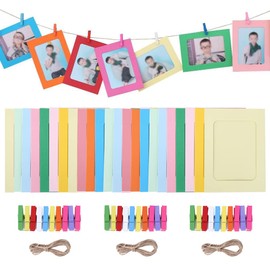 Picture Frames Set of 30 Paper Paper Picture Frames Photo Garland with Clips and String Wall Hanging Display Picture Frame Picture Frame Picture Frame (Colorful)