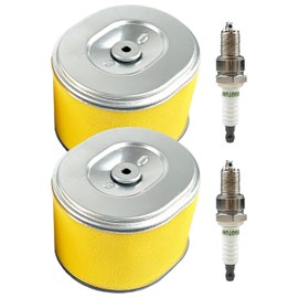 TURBOTUNITY 2 Pack GX240 GX270 Air Filter w/spark plug for Honda 8HP 9HP Engine Air Filter Plus Foam Pre Filter 17210-ZE2-505 17210-ZE2-822 17210-ZE2-515
