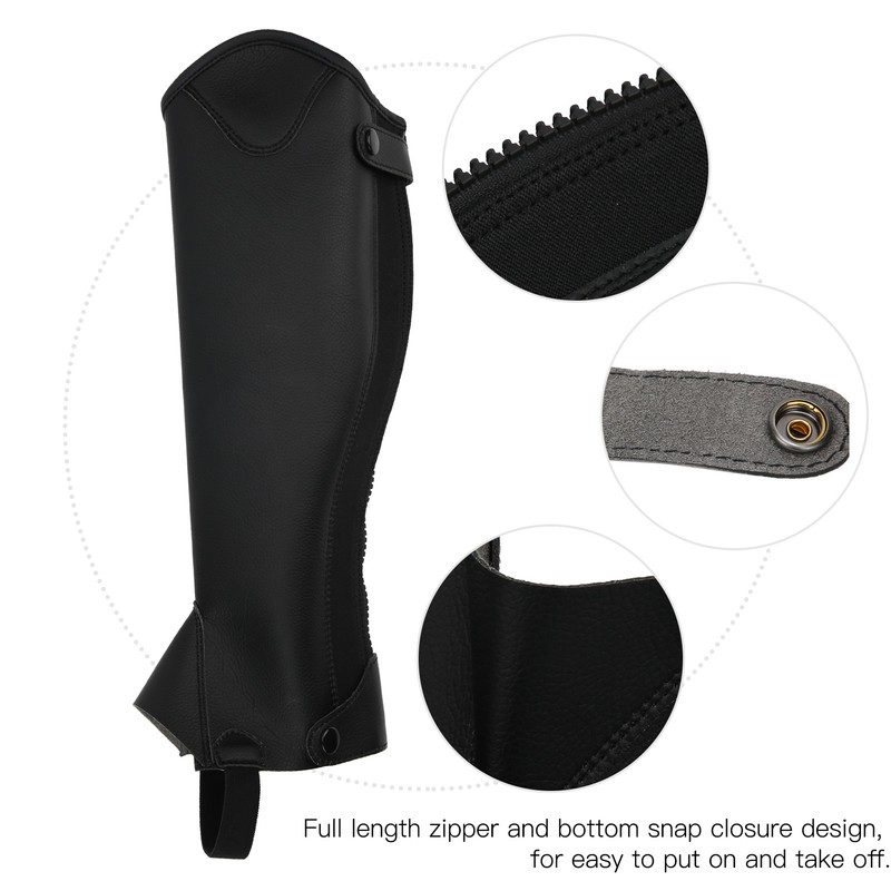Super Fiber PU Leather Half Chap Horse Riding Body Protector