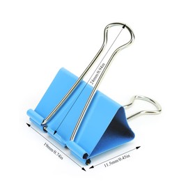 Sixfolo Pack of 80 Foldback Clips 19 mm Coloured Binder Clips Metal Clips Colourful Paper Clips Office Supplies Clips Multipurpose Binder Clips Set for Photos Notes Stationery Office Supplies