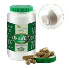VITA IDEAL Vegan® Ginger Root 90 Capsules Zingiber Officinale Daily Serving 960 mg Ginger Root Pure Powder Vegetable Natural and No Additives