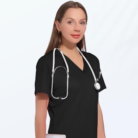 UnionMed Tech Scrubs for Women Set, V-Neck Scrub Top & Joggers Pants Sets, Slim Quick-dry Anti Wrinkle Yoga Waistband