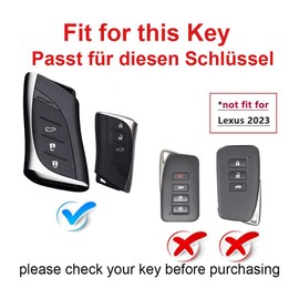 TECART Leather Smart Car Key Case Cover Fits Lexus UX200 UX250h UX260h ES200 ES260 ES300h ES350 LS500H LX570 RX450h Portable Protective Key Cover Accessories 3 Button A Black Brown