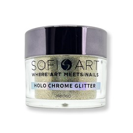 Sofi-Art Holographic Chrome Nail Glitter - Holo Yellow #GLS015-1 oz