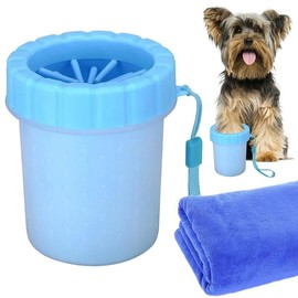 Dog or Cat Paw Cleaner-Paw Washer,2 in 1 Paw Cleaner for Dogs with Towel，Suitable for Dogs and Cats - Color: M