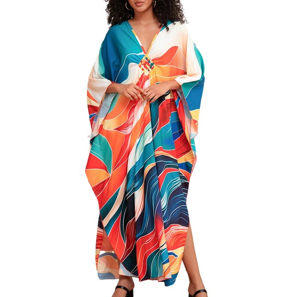 Bsubseach Plus Größe Kaftan Kleider für Frauen Badeanzug Cover Up