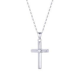 AOBOCO Women's Necklace, Cross Crucifix Pendant, Silver, 925 Necklace, Hypoallergenic, Popular, Women's Accessories, Gift, Birthday, Gift, Christmas Present