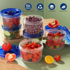 Delicatessen Recipientes Para Alimentos Con Tapas (16 onzas  Paquete de 10), Contenedores Para Congelador Para Alimentos Con Tapas Giratorias,...     