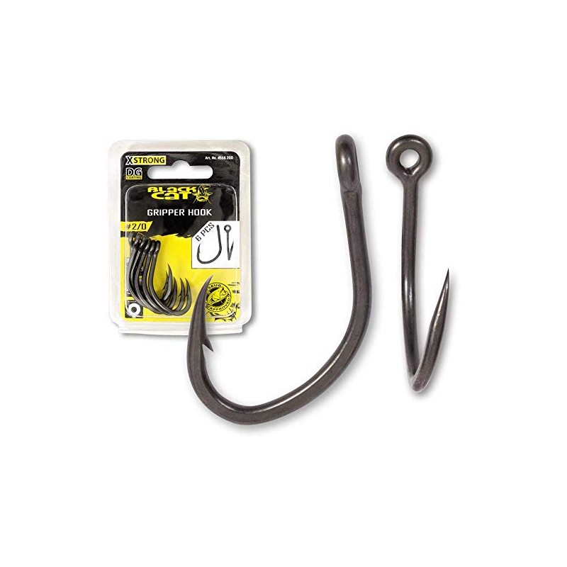 Black Cat DG Coating 1/0 Gripper Hooks Pack of 6