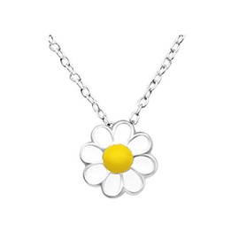 Daisy Flower Necklace and Pendant - Sterling Silver