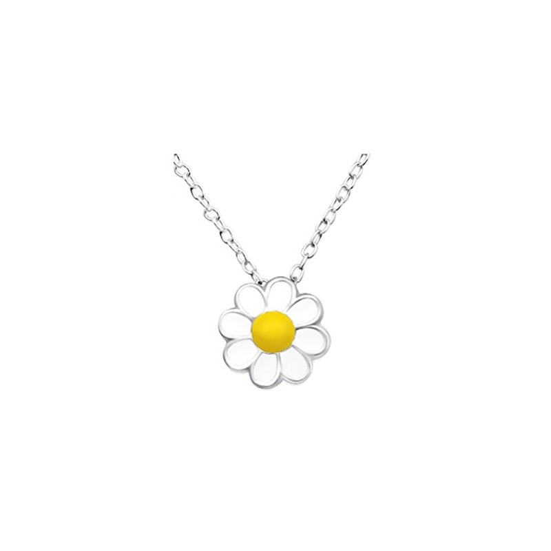 Daisy Flower Necklace and Pendant - Sterling Silver