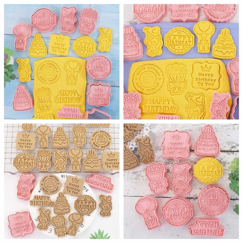 Eidoct 8PCS Cookie Cutters Shapes Baking Set Moulds Cookie Cutters