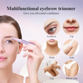 TOUCHBeauty Recortador corrector para cuerpo y cara, resistente al agua, recortador de precisión para la eliminación de vello de cejas, nariz, orejas, vello facial AG-1658Z (morado)