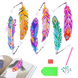Diamond Painting Bookmarks, Pack of 6 Diamond Painting Children, Craft Gifts Girls 6 7 8 9 10 11 12 Years, Craft Set Children Toys from 6 Years, Craft Case, Birthday Gift for Teenagers