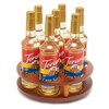 Wood Rotating Coffee Syrup Organizer, 7 Bottles Coffee Syrup Rack,