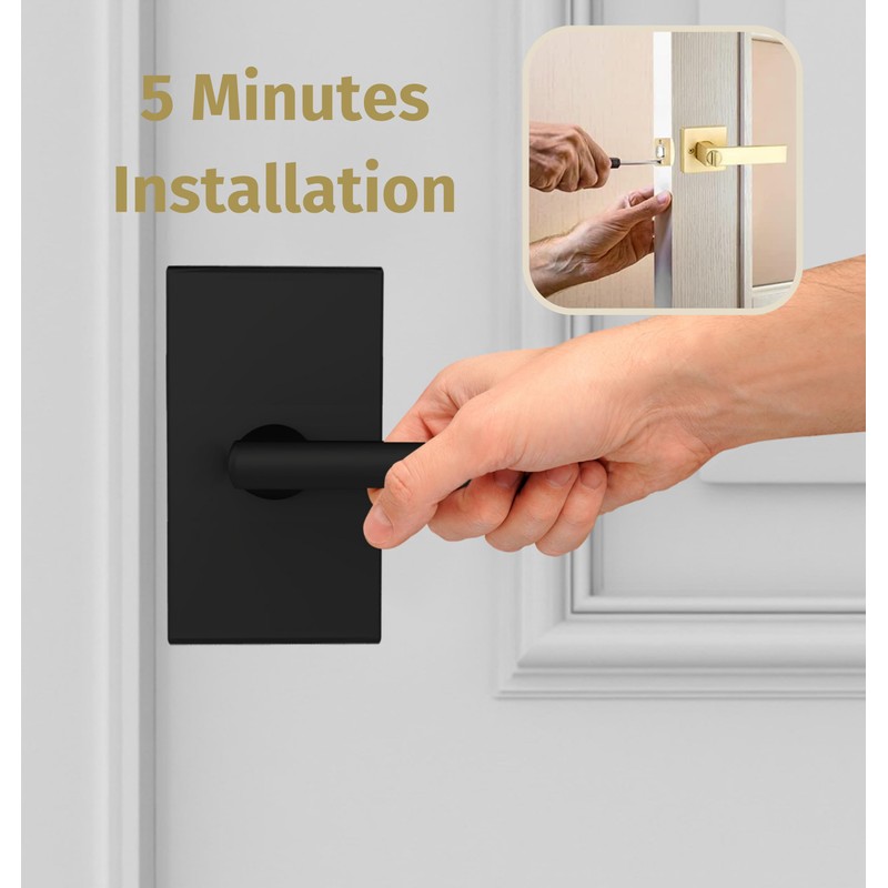 Mega Handles Privacy I Lever Door Handle Set for Hallway,