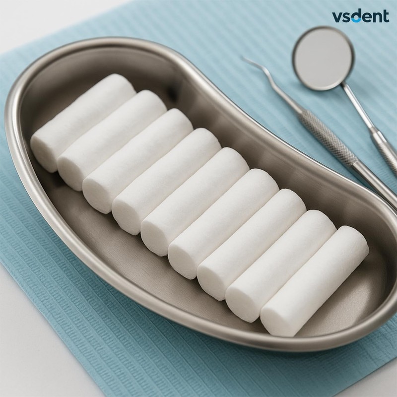VSDent Dental Cotton Rolls 10x38mm, 600 Pcs (12 Rolls x